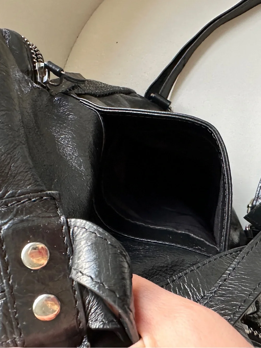 Latico Black Leather Lightweight Backpack
